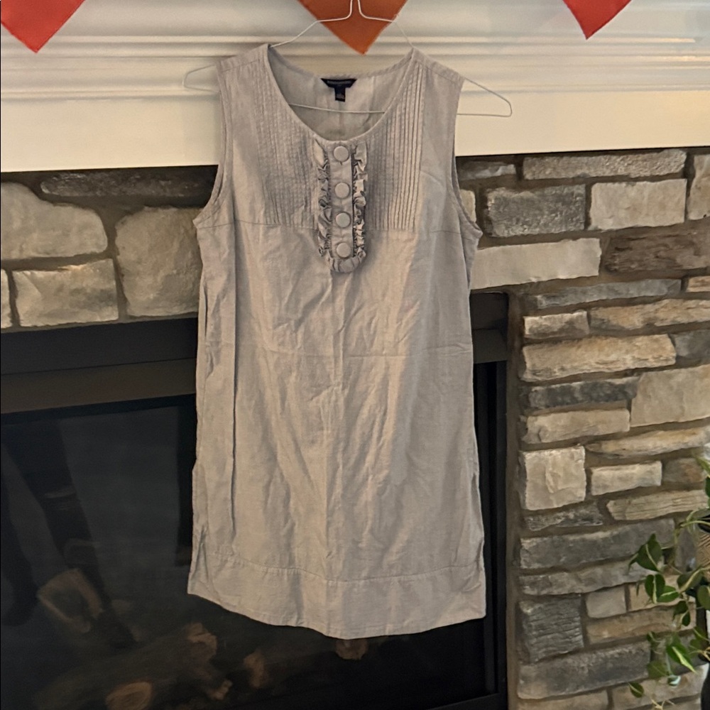 Banana Republic Sleeveless Gray  and White Dress